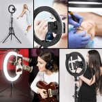 Wholesale 10 inch Selfie Ring Light with 76 inch Tripod Stand & Cell Phone Holder for Live Stream, Makeup, YouTube Video, Photography TikTok, & More Compatible with Universal Phone (Black)